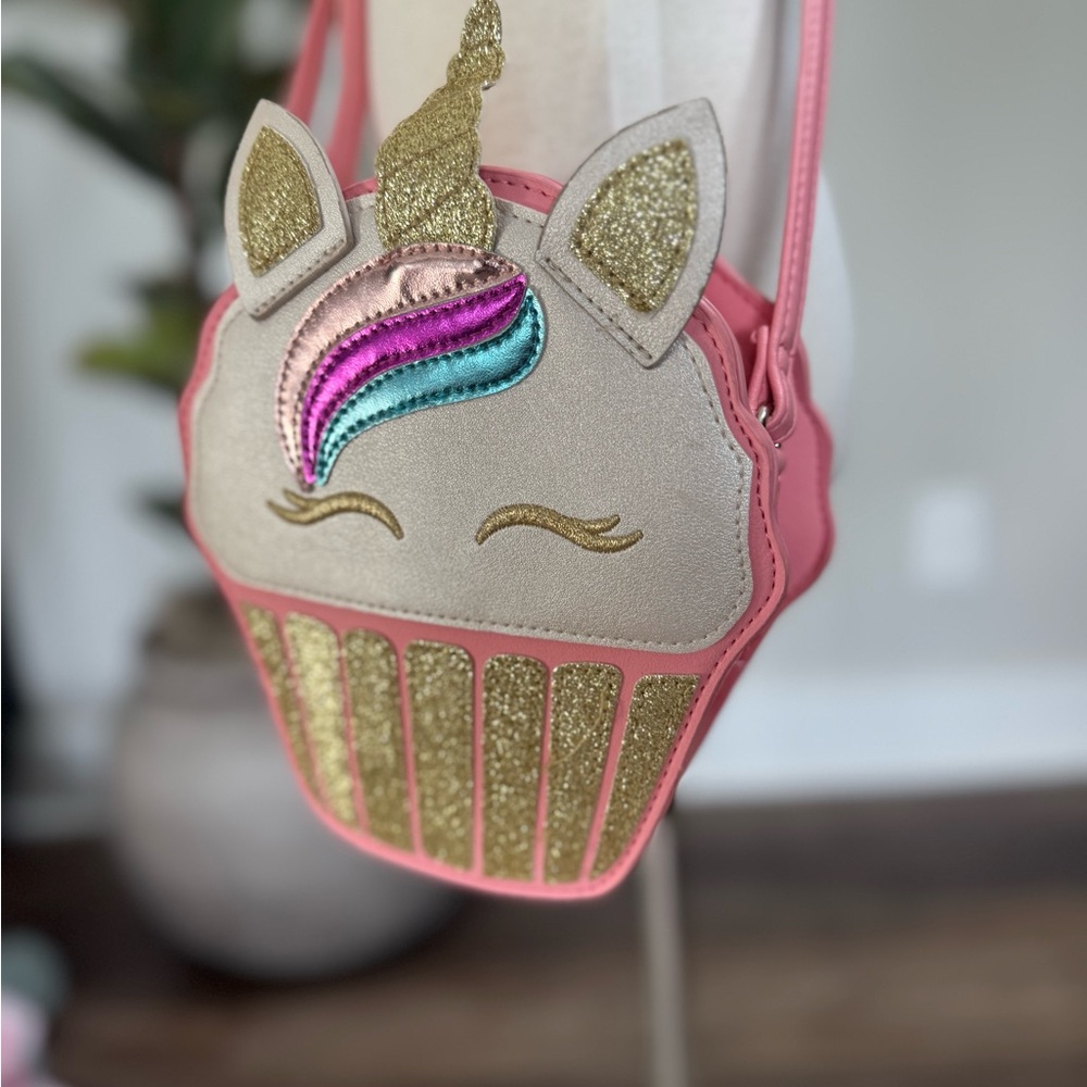 Unicorn Cupcake Kids Bag - Pink and Gold
